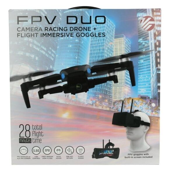 Vivitar Black FPV Duo Camera Racing Immersive Goggles And GPS Flight Drone - Picture 1 of 7